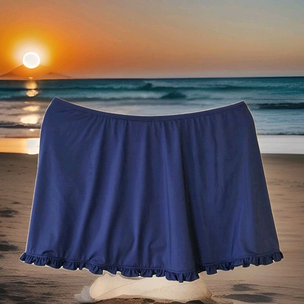 Beach House Women's 12 Swim Skirt Tess Blue Attached Bikini Bottom UPF 50+ NWOT - Picture 4 of 7
